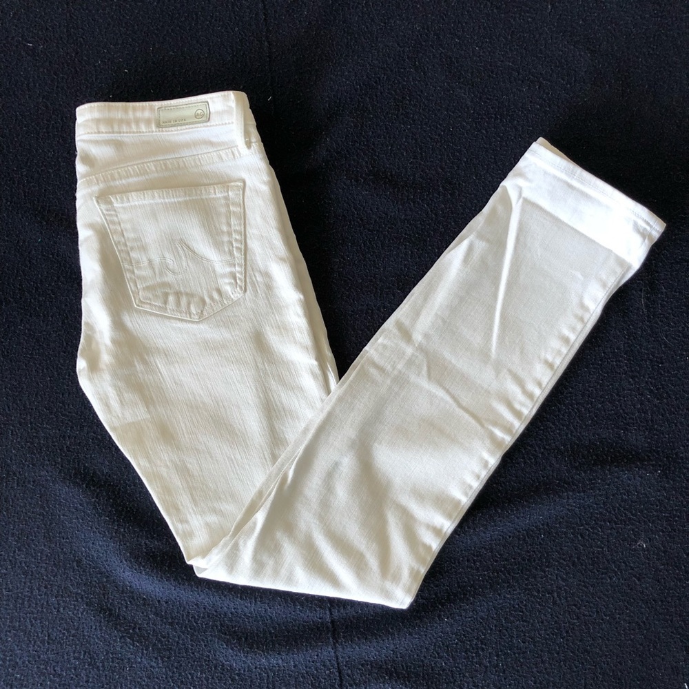 AG the Stevie Slim Straight White Jean